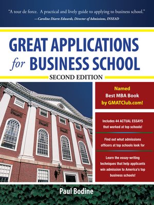 cover image of Great Applications for Business School